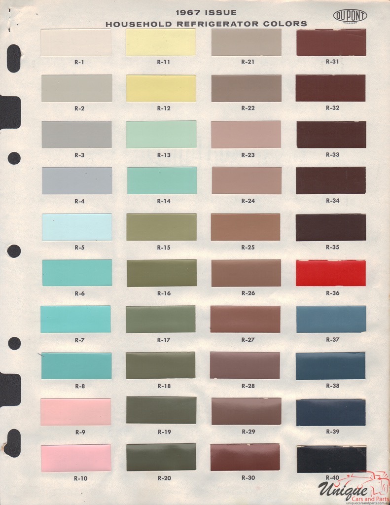 1967 Appliance Paint Charts DuPont 3